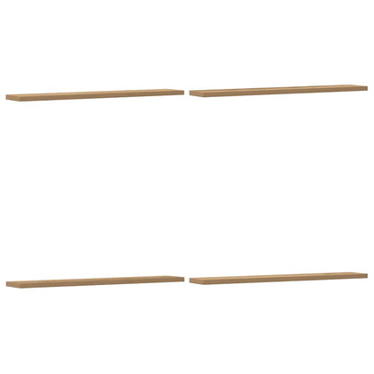 Mensole Parete 4pz Rovere Artigianale 60x20x1,5cm in Truciolato