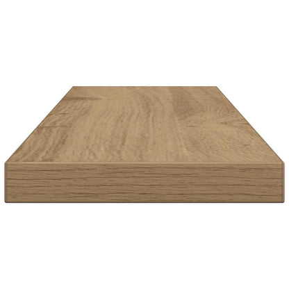 Mensole Parete 4pz Rovere Artigianale 60x20x1,5cm in Truciolato