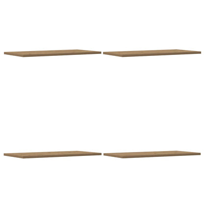 Mensole Parete 4pz Rovere Artigianale 60x30x1,5cm in Truciolato