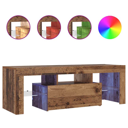 Mobile Porta TV con LED Legno Antico 120x36,5x40 cm Multistrato