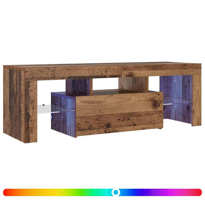 Mobile Porta TV con LED Legno Antico 120x36,5x40 cm Multistrato