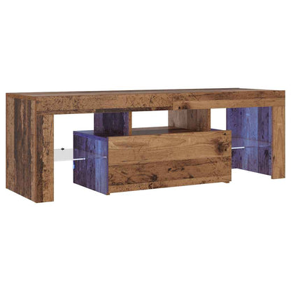 Mobile Porta TV con LED Legno Antico 120x36,5x40 cm Multistrato