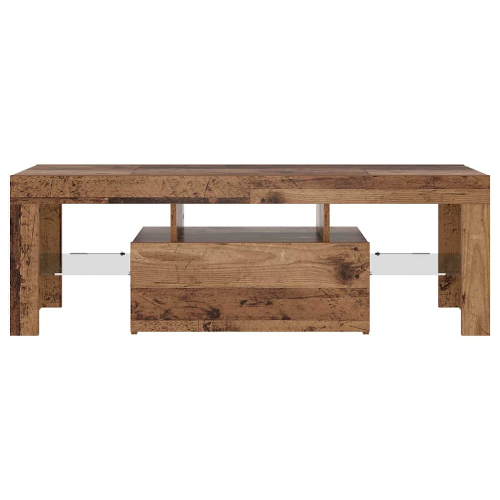 Mobile Porta TV con LED Legno Antico 120x36,5x40 cm Multistrato | homemem39