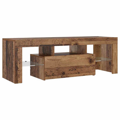 Mobile Porta TV con LED Legno Antico 120x36,5x40 cm Multistrato