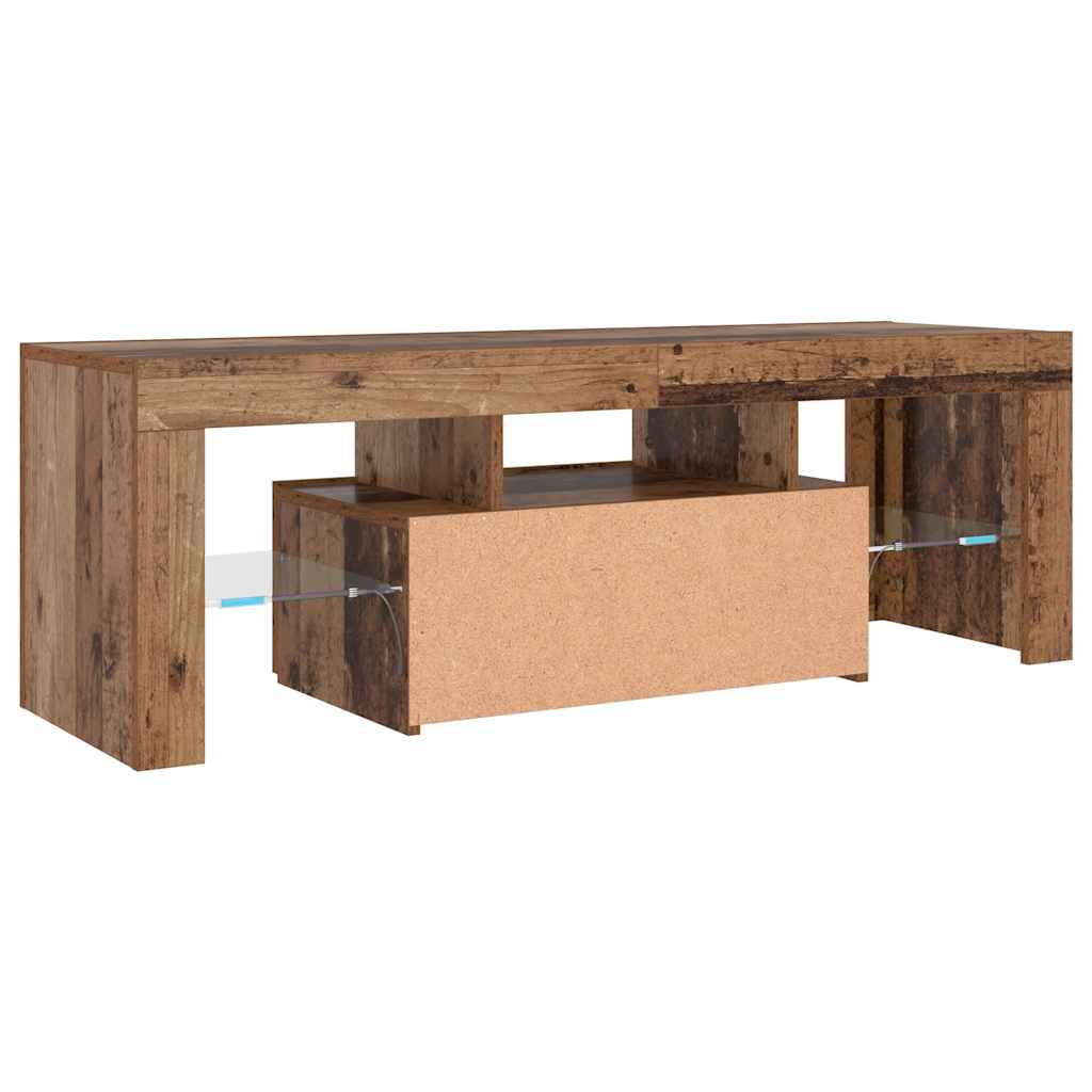 Mobile Porta TV con LED Legno Antico 120x36,5x40 cm Multistrato | homemem39