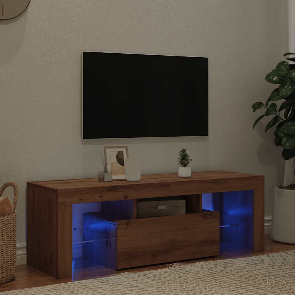 Mobile Porta TV con LED Artigianale 200x25x44 cm Multistrato