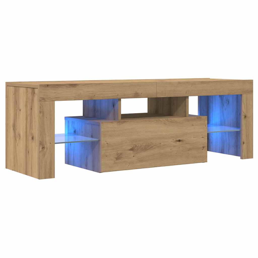 Mobile Porta TV con LED Artigianale 200x25x44 cm Multistrato - homemem39