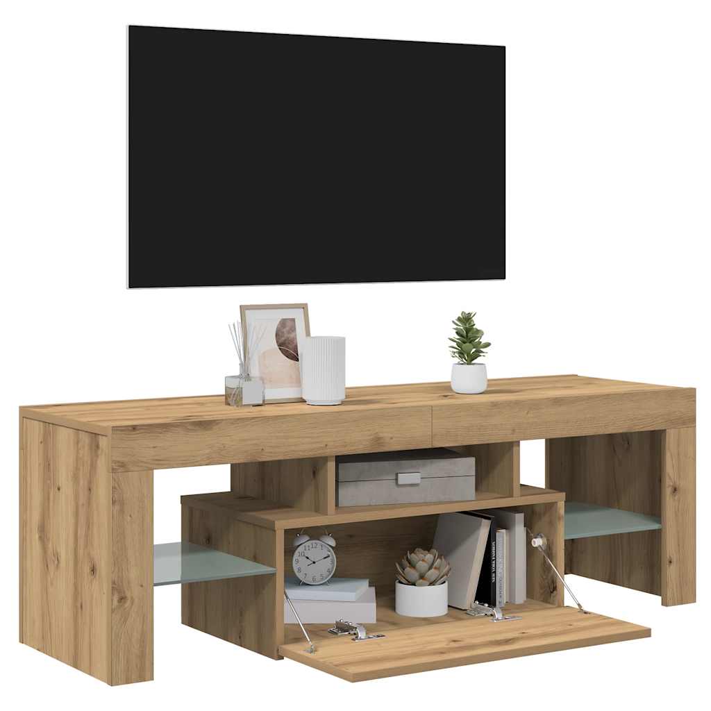 Mobile Porta TV con LED Artigianale 200x25x44 cm Multistrato - homemem39