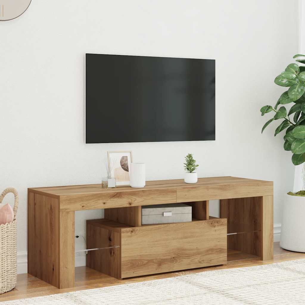 Mobile Porta TV con LED Artigianale 200x25x44 cm Multistrato