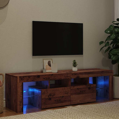 Mobile Porta TV con LED Legno Antico 140x36,5x40 cm Multistrato - homemem39