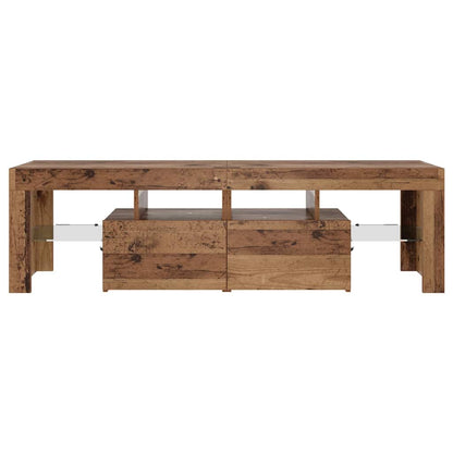 Mobile Porta TV con LED Legno Antico 140x36,5x40 cm Multistrato - homemem39