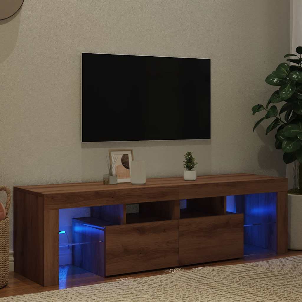 Mobile Porta TV con LED Artigianale 140x36,5x40 cm Multistrato