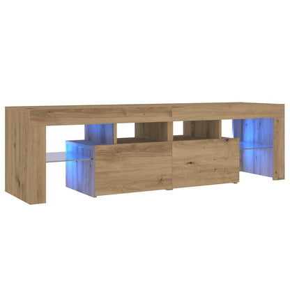 Mobile Porta TV con LED Artigianale 140x36,5x40 cm Multistrato - homemem39