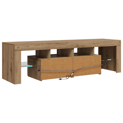 Mobile Porta TV con LED Artigianale 140x36,5x40 cm Multistrato