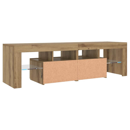 Mobile Porta TV con LED Artigianale 140x36,5x40 cm Multistrato - homemem39