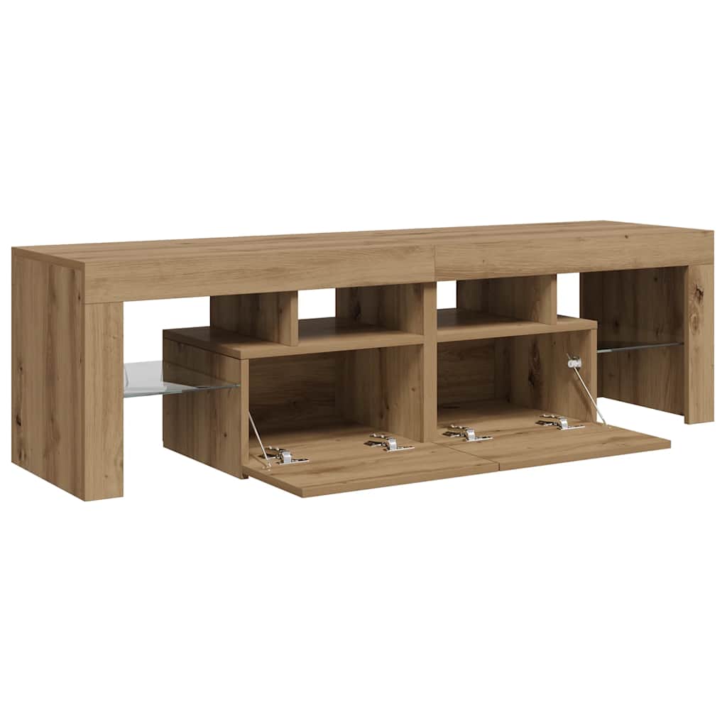 Mobile Porta TV con LED Artigianale 140x36,5x40 cm Multistrato | homemem39