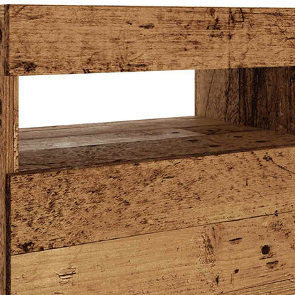 Mobile Porta TV con LED Legno Antico 90x35x40 cm Multistrato - homemem39