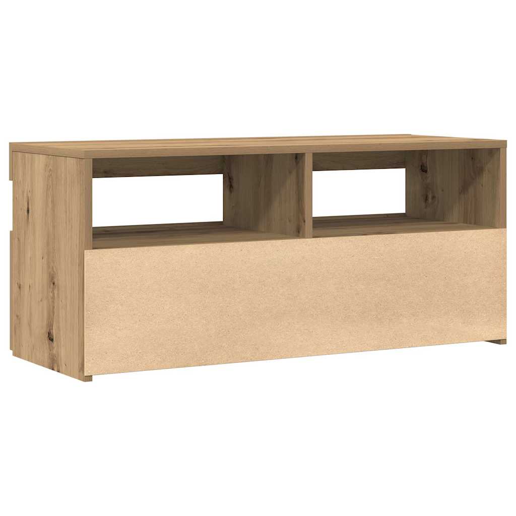 Mobile Porta TV con LED Artigianale 90x35x40 cm Multistrato - homemem39