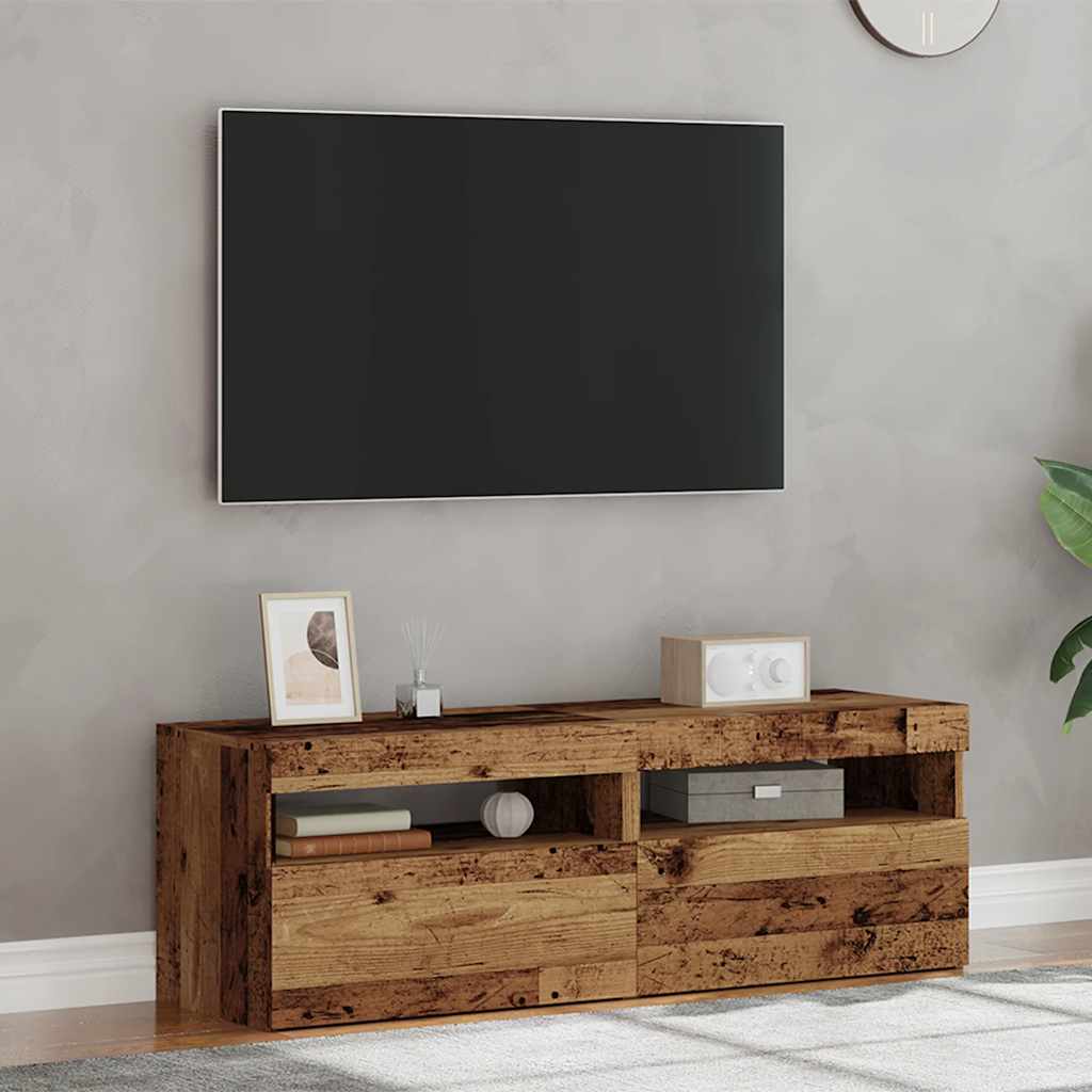 Mobili Porta TV con LED 2 pz Legno Antico in Legno Multistrato - homemem39
