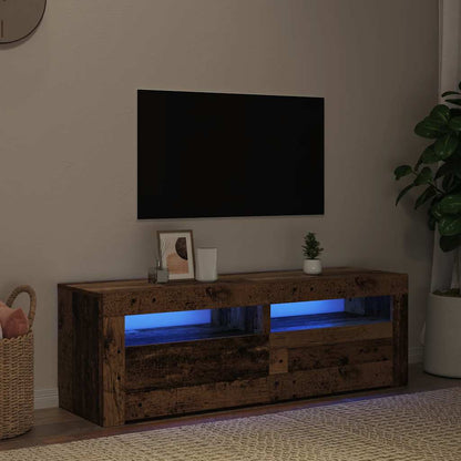 Mobile Porta TV con LED Legno Antico 120x35x40 cm Multistrato - homemem39