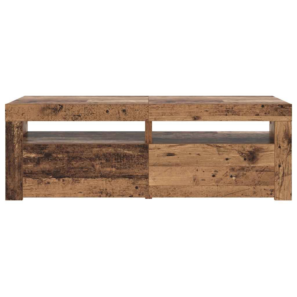 Mobile Porta TV con LED Legno Antico 120x35x40 cm Multistrato - homemem39