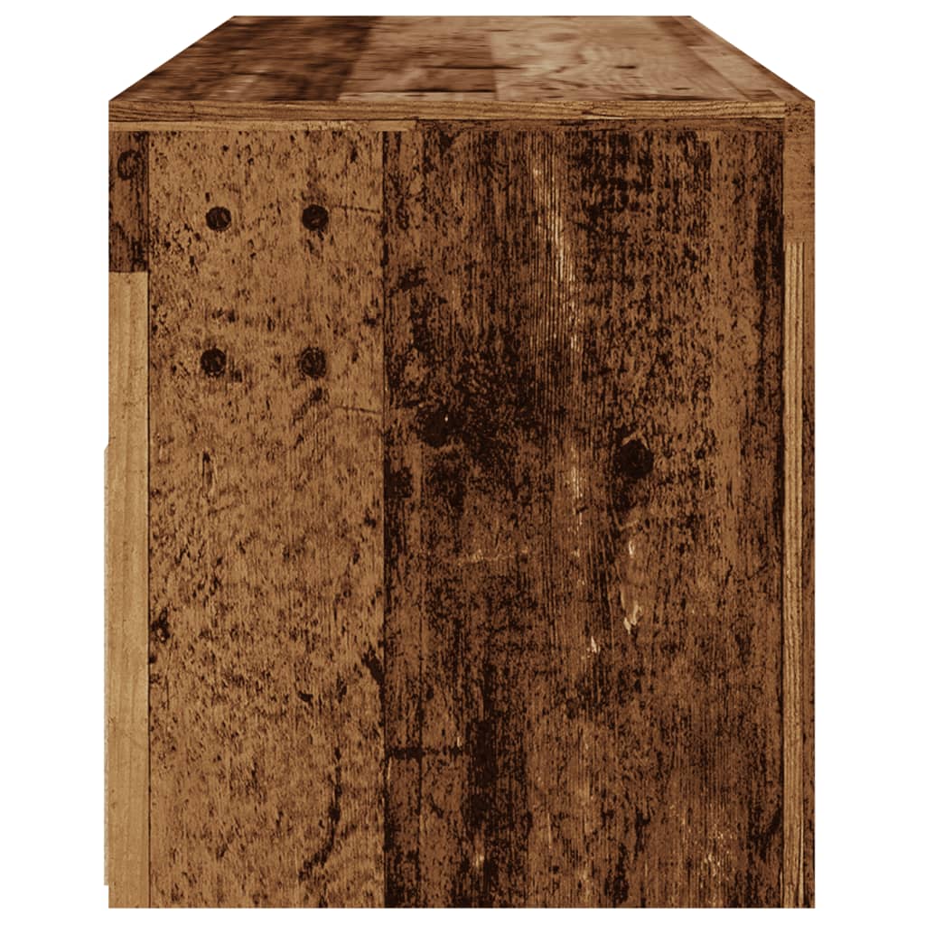 Mobile Porta TV con LED Legno Antico 120x35x40 cm Multistrato - homemem39