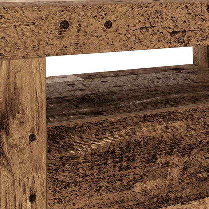 Mobile Porta TV con LED Legno Antico 120x35x40 cm Multistrato - homemem39