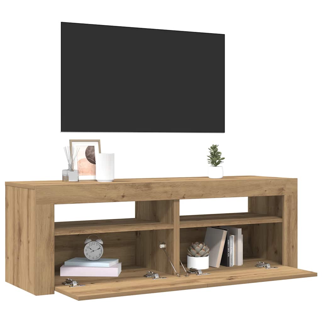 Mobile Porta TV con LED Artigianale 120x35x40 cm Multistrato - homemem39