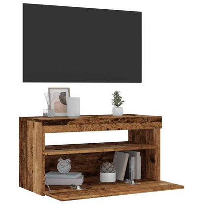 Mobili Porta TV con LED 2 pz Legno Antico in Legno Multistrato - homemem39