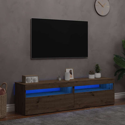 Mobili Porta TV con LED 2 pz Artigianale in Legno Multistrato - homemem39