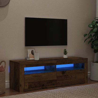Mobile Porta TV con LED Legno Antico 120x35x40 cm Multistrato - homemem39