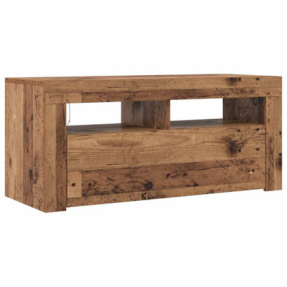 Mobile Porta TV con LED Legno Antico 90x35x40 cm Multistrato - homemem39