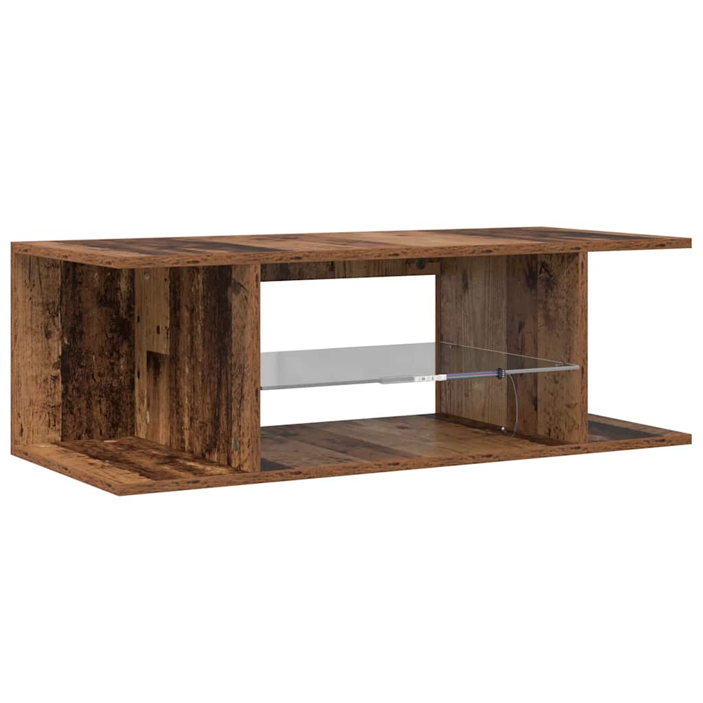 Mobile Porta TV con LED Legno Antico 90x39x30 cm Multistrato - homemem39