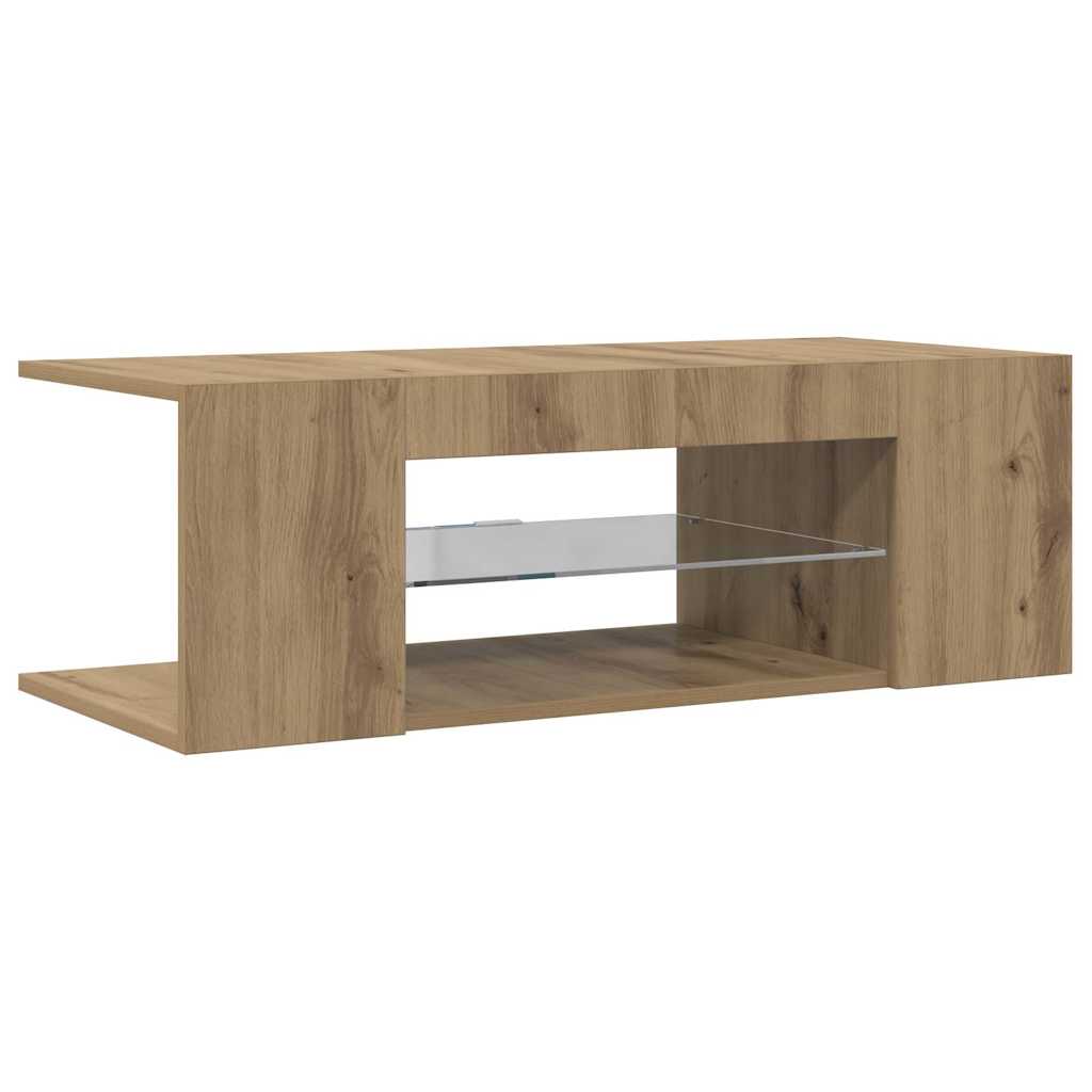 Mobile Porta TV con LED Artigianale 90x39x30 cm Multistrato - homemem39