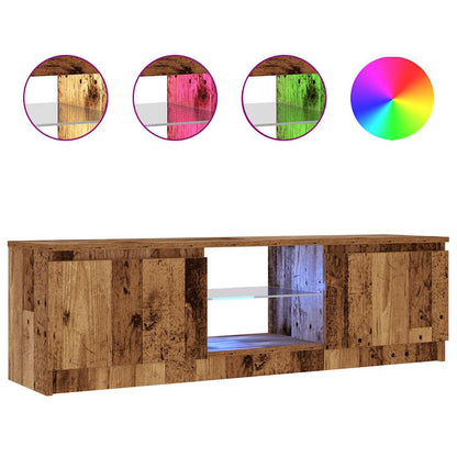 Mobile Porta TV con LED Legno Antico 120x30x36 cm Multistrato | homemem39