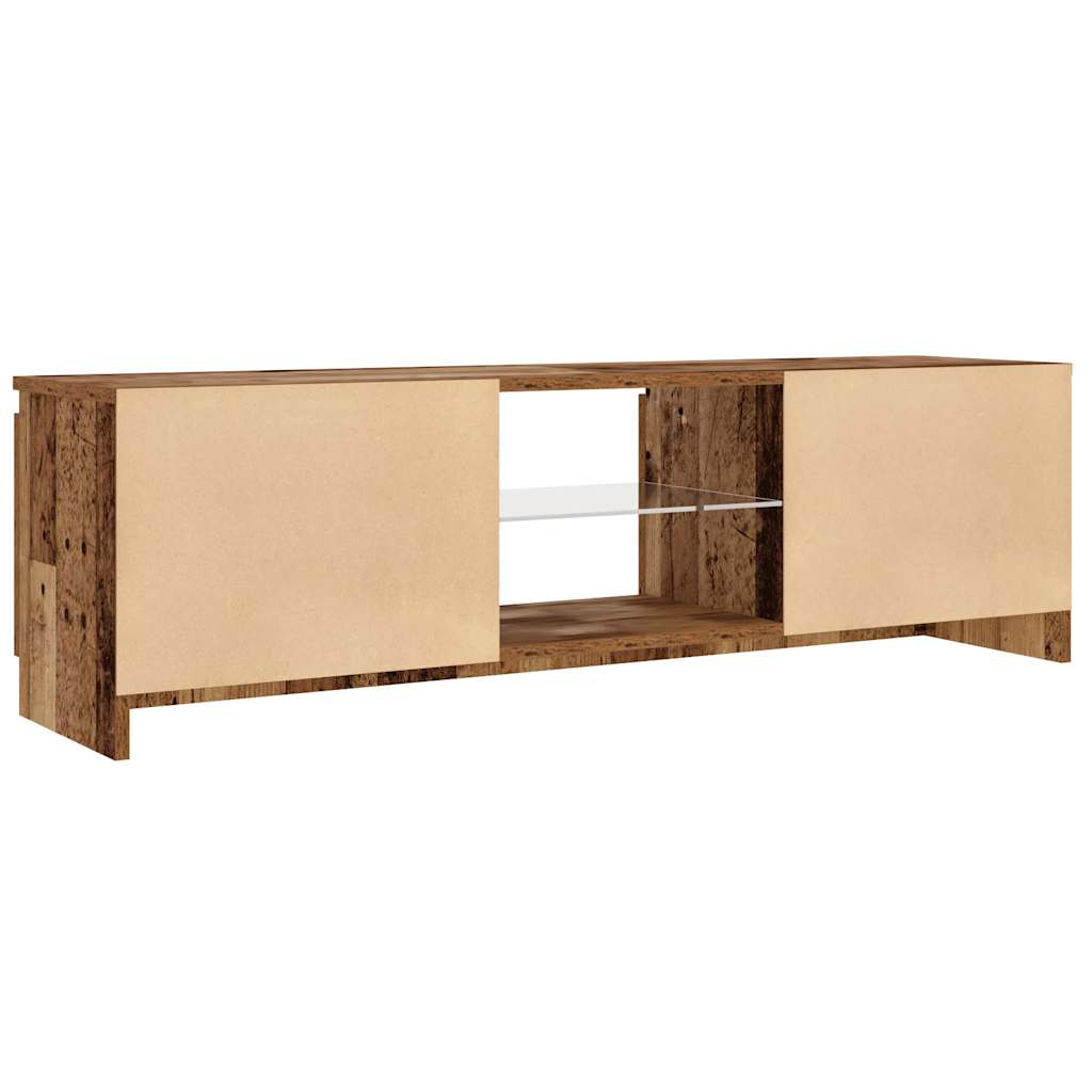 Mobile Porta TV con LED Legno Antico 120x30x36 cm Multistrato | homemem39