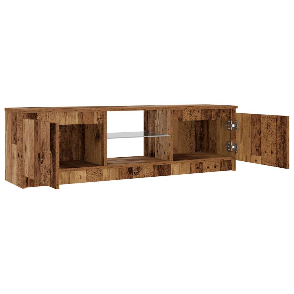 Mobile Porta TV con LED Legno Antico 120x30x36 cm Multistrato | homemem39