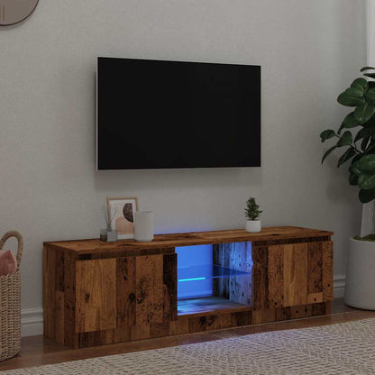Mobile Porta TV con LED Legno Antico 120x30x36 cm Multistrato - homemem39