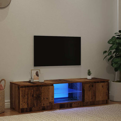 Mobile Porta TV con LED Legno Antico 140x40x36 cm Multistrato - homemem39