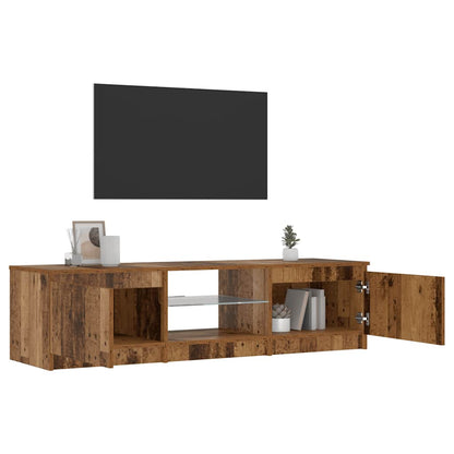 Mobile Porta TV con LED Legno Antico 140x40x36 cm Multistrato - homemem39