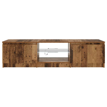 Mobile Porta TV con LED Legno Antico 140x40x36 cm Multistrato - homemem39