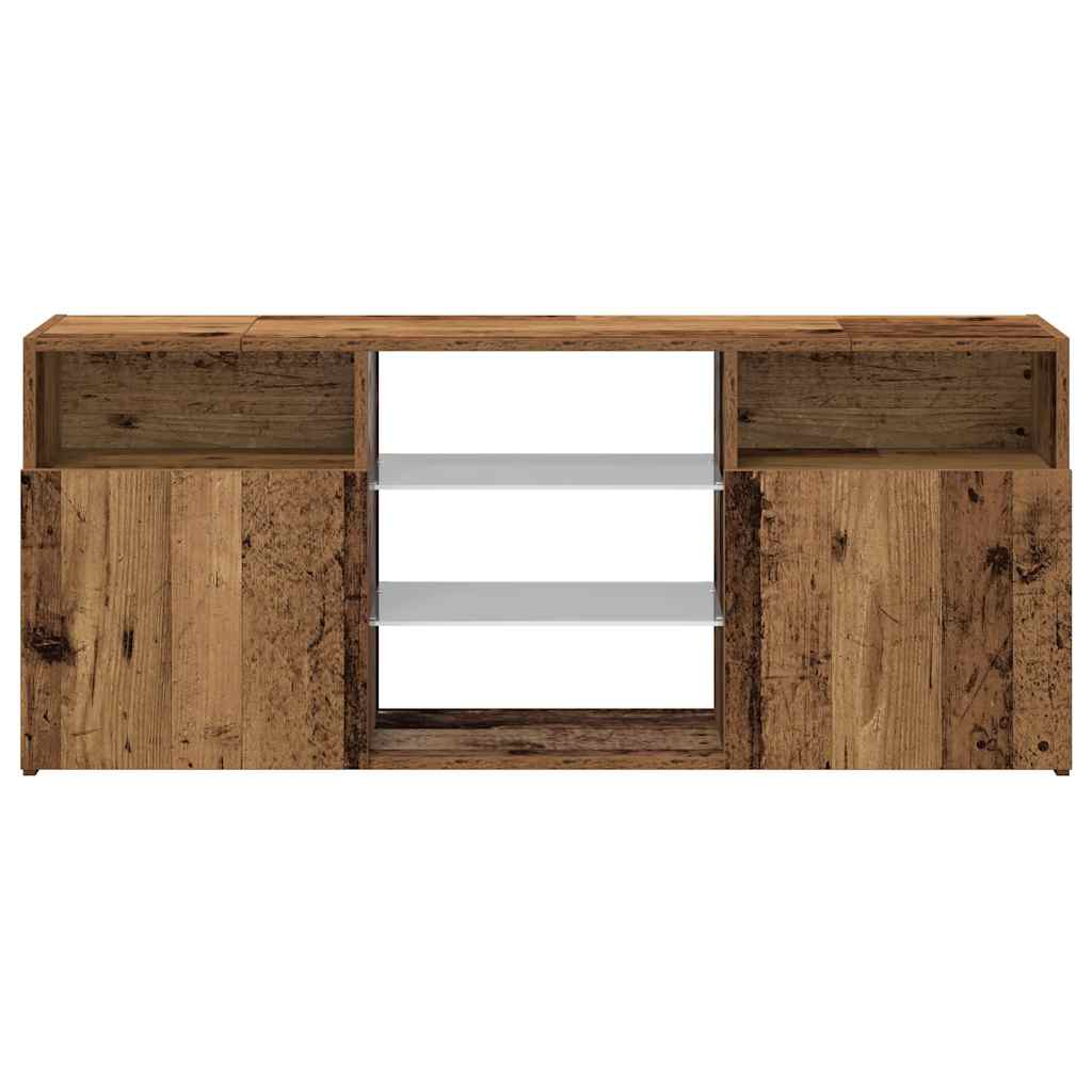 Mobile Porta TV con LED Legno Antico 120x30x50 cm Multistrato - homemem39
