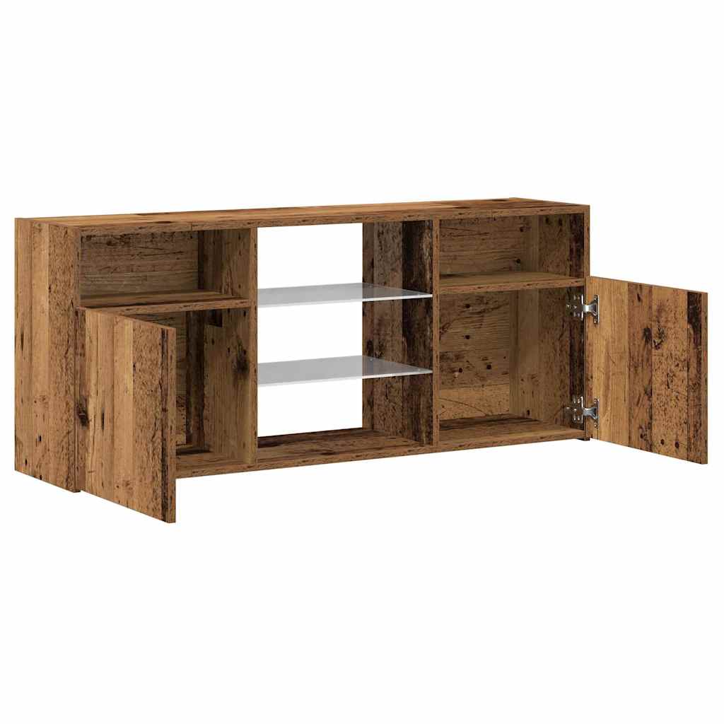 Mobile Porta TV con LED Legno Antico 120x30x50 cm Multistrato - homemem39