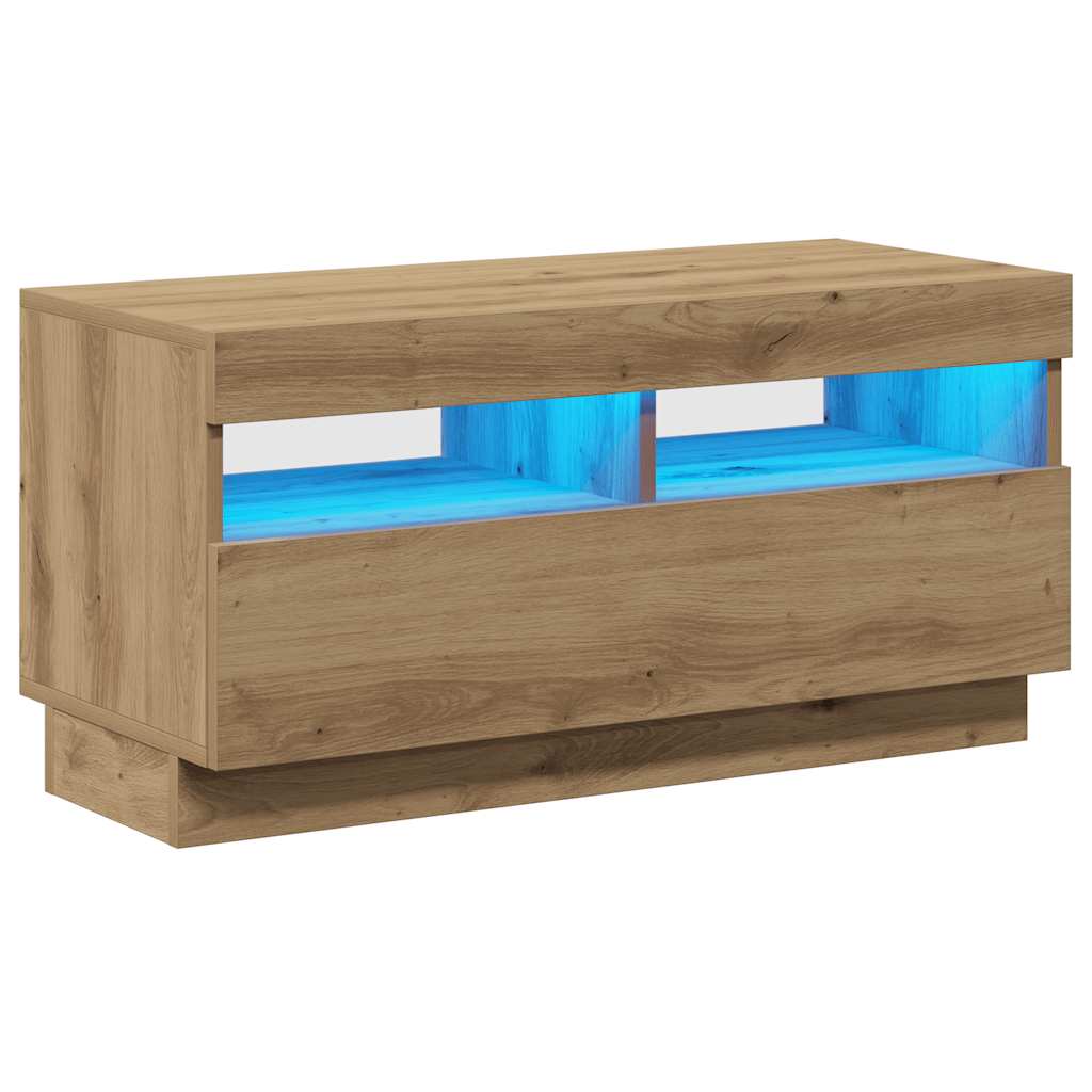 Mobile TV con Luci LED Artigianale 80x35x40cm Legno Multistrato - homemem39
