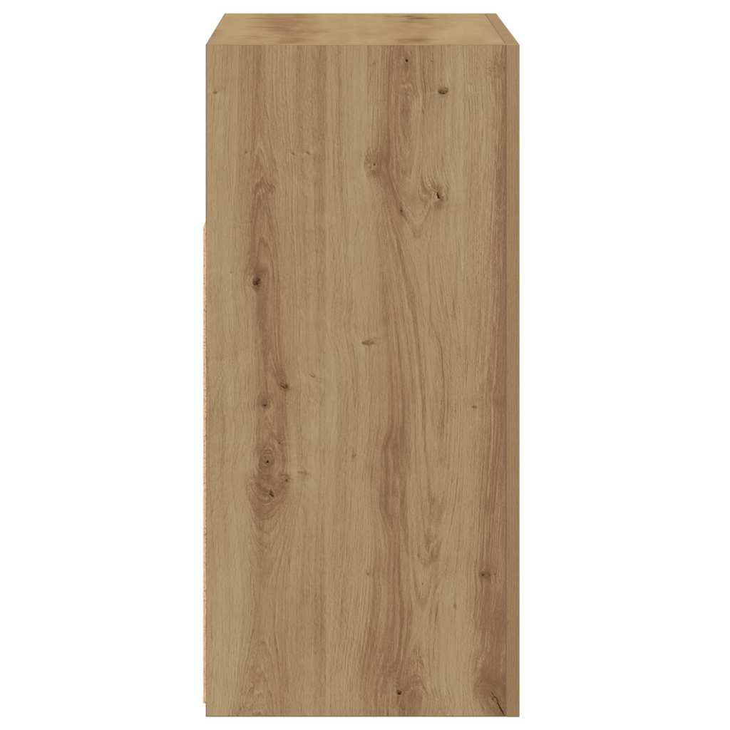 Credenza con Luci LED Artigianale 80x35x75 cm in Truciolato - homemem39