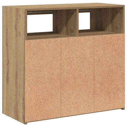 Credenza con Luci LED Artigianale 80x35x75 cm in Truciolato - homemem39