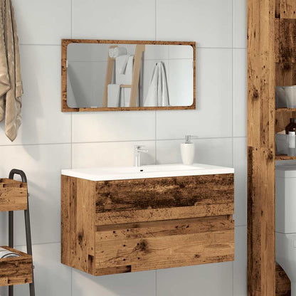 Mobile da Bagno con Specchio in Legno Antico Legno Multistrato | homemem39