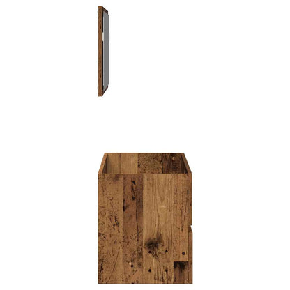 Mobile da Bagno con Specchio in Legno Antico Legno Multistrato | homemem39