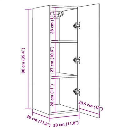 Mobili TV 2 pz Legno Antico 30,5x30x90 cm in Legno Multistrato | homemem39