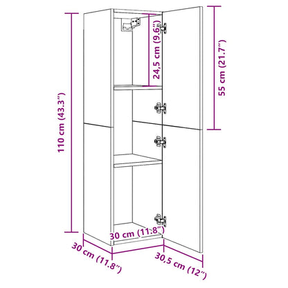 Mobile TV Rovere Artigianale 30,5x30x110cm in Legno Multistrato | homemem39